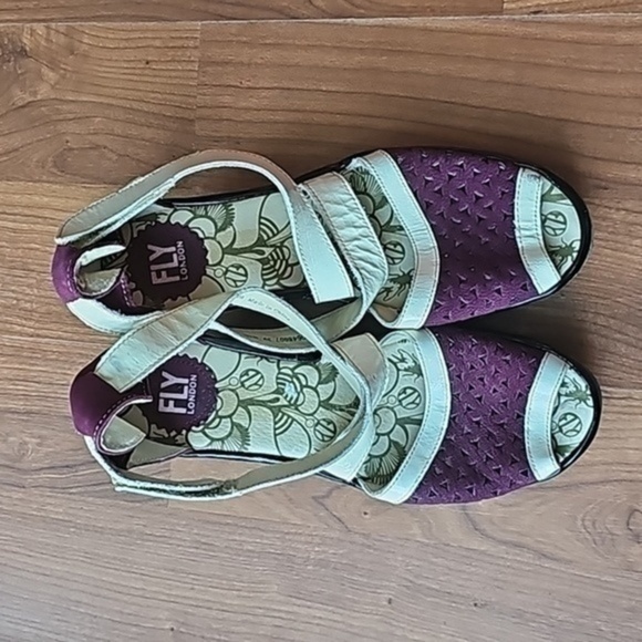 Fly London Shoes - Fly London Ankle Strap Open Toe Cut OutSandals Wedge Shoes Euro 39 (US 9)